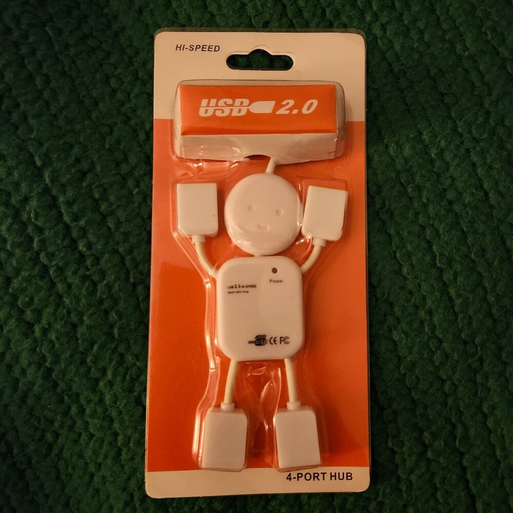 Hubman White USB 2.0 4-PORT HUB HI-SPEED New